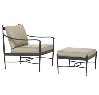 Fauteuil classique - POSITANO - BROWN JORDAN - en tissu / en métal / avec coussin amovible
