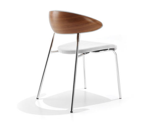 Chaise de restaurant contemporaine - BISTRO - LOEWENSTEIN - en chêne / en noyer / tapissée