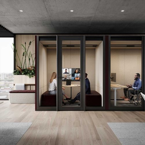 Cellule de concentration acoustique - Focus Quiet Duo Work Room - schiavello - vitrée / modulaire / pour 2 personnes