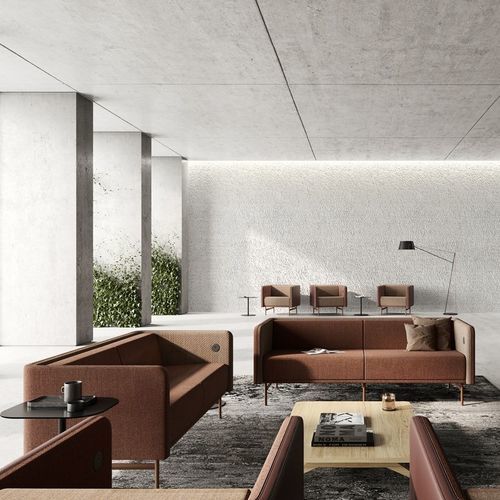 Canapé contemporain - Valli Float - schiavello - en tissu / en cuir / avec accoudoirs