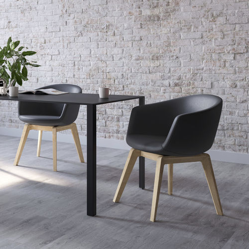 Chaise visiteur contemporaine - Colo  - schiavello - d'intérieur / en tissu / avec piètement en chêne
