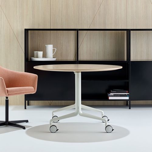 Table de travail contemporaine - Aire Fold - schiavello - en chêne / en bois peint / en stratifié