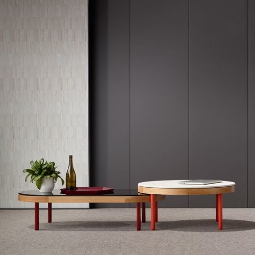 Table gigogne contemporaine - Goodwood  - schiavello - en chêne / en verre / avec piètement en métal laqué