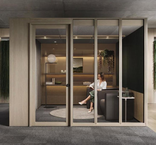 Cellule de concentration acoustique - Focus Quiet Room - Gen 2 - schiavello - vitrée / pour 2 personnes / avec porte vitrée