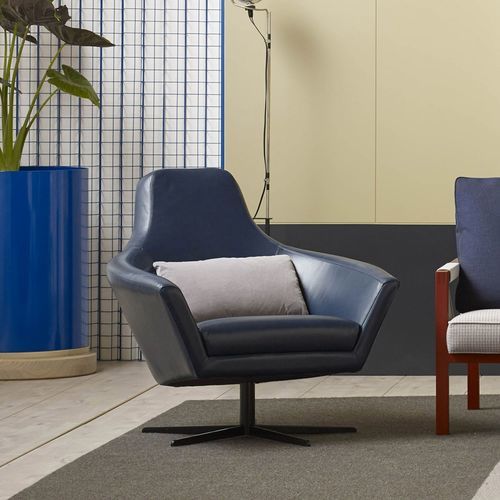 Fauteuil contemporain - Paloma  - schiavello - en tissu / en cuir / avec coussin amovible