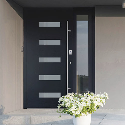 Porte d'entrée - ARUTECH PARIMAD AKNAD OÜ - en aluminium / battante / contemporaine