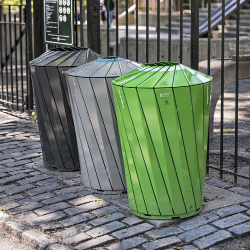 Poubelle en aluminium - CENTRAL PARK CONSERVANCY - landscapeforms - de tri sélectif / simple / contemporaine