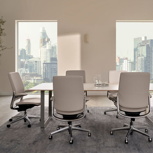 Chaise contemporaine - SMART - Humanscale - d'intérieur / en cuir / avec piètement en métal