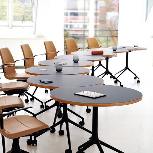 Table de conférence contemporaine - AS400 - HOWE - en stratifié / en linoléum / avec piètement en aluminium