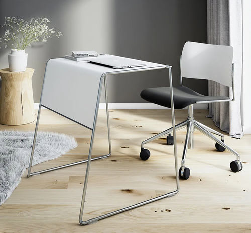 Table d'enseignement contemporaine - DOUBLE - HOWE - en stratifié / avec piètement en acier / rectangulaire