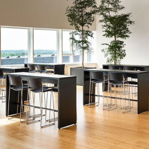 Tabouret de bar contemporain - DPCCAB3BLS - HOWE - en placage de bois / en plastique / avec piètement en métal
