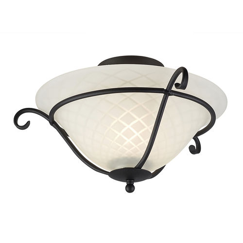 Plafonnier classique - TORCHIERE - Elstead Lighting Ltd - en verre opalescent / en fer / halogène