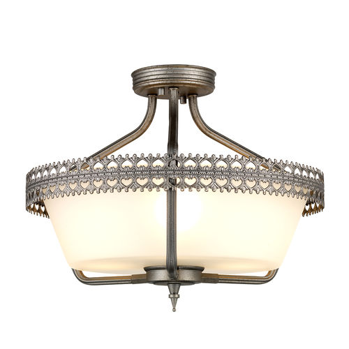 Plafonnier classique - CROWN  - Elstead Lighting Ltd - rond / en acier / halogène
