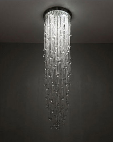 Plafonnier contemporain - CASCADE - BOYD - en cristal / en métal / halogène