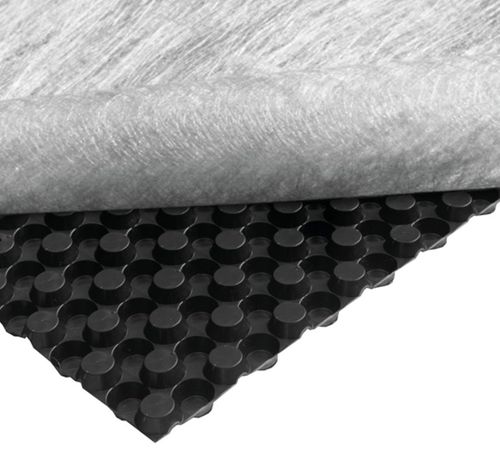 Membrane de drainage à excroissance - NewSeal 408 DeckDrain - Newton Waterproofing Systems - en polypropylène / en polyéthylène haute densité (PEHD) / pour drainage horizontal