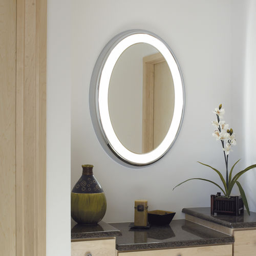 Miroir de salle de bain mural - TIGRIS MIRROR OVAL - TECH LIGHTING - contemporain / ovale / lumineux (LED)