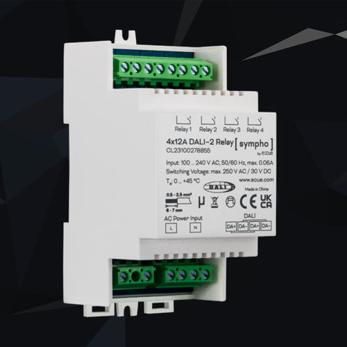 Module de contrôle d'éclairage - SYMPHO 4x12A DALI-2 Relay - Traxon Technologies - sur rail DIN / d'intérieur / résidentiel