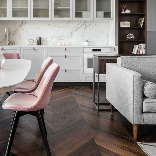 Parquet contrecollé - CV103 - V4 Woodflooring - en chêne / à batons rompus / huilé