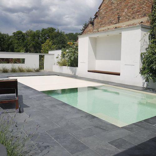 Couverture de piscine à lattes - ROLLO - COMPASS Pools - automatique / de sécurité / à capteur solaire