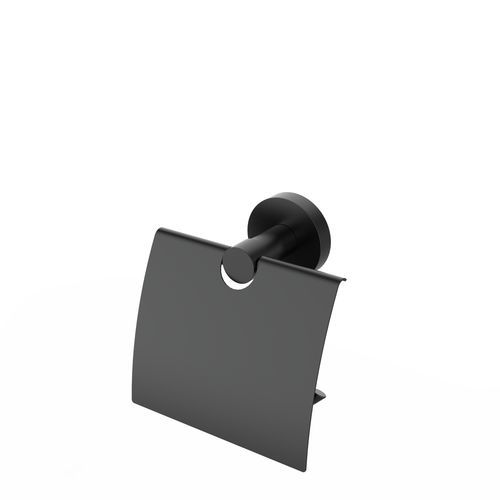 Porte-rouleau WC mural - 5486336 - ERLAU - en acier inoxydable / noir / professionnel