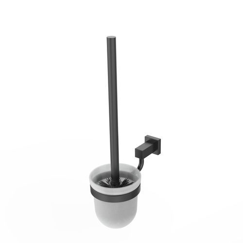 Brosse de toilettes en acier inox - 5488036 - ERLAU - en verre / murale / noire