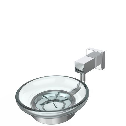 Porte-savon mural - 5487285 - ERLAU - en acier inoxydable / en verre