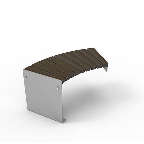 Banc contemporain - Olympia Luna 5499431 - ERLAU - en iroko / en bambou / en acier galvanisé
