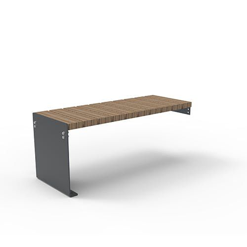 Banc contemporain - Olympia Luna 5500032 - ERLAU - en iroko / en bambou / en acier galvanisé