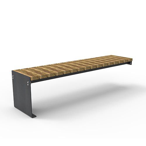 Banc contemporain - Olympia Luna 5501239 - ERLAU - en iroko / en bambou / en acier galvanisé