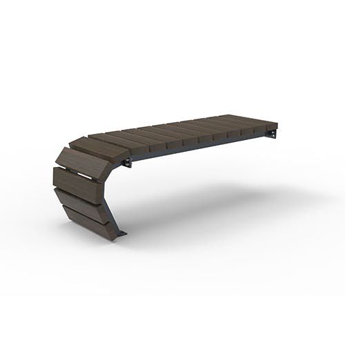 Banc contemporain - Olympia Luna Flow 5509432 - ERLAU - en iroko / en bambou / en acier galvanisé