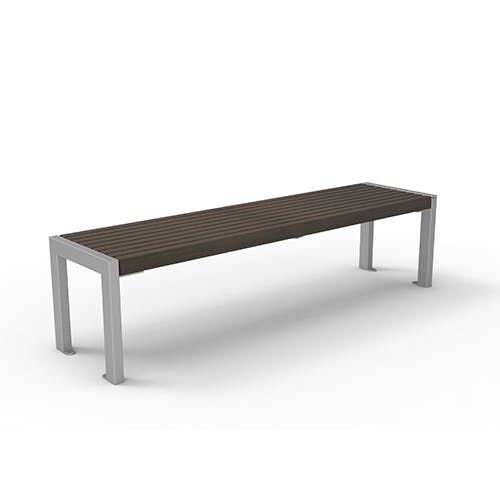 Banc contemporain - 5497431 - ERLAU - en iroko / en bambou / en acier galvanisé