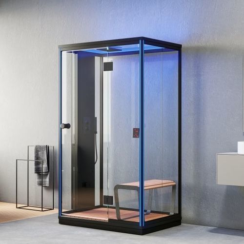 Cabine de douche à vapeur - Nova - HARVIA - en verre / en bois / en aluminium