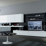 ensemble TV mural contemporain