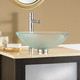vasque à poser / en verre / avec miroir ajustable / ronde
