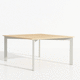 table d'enseignement contemporaine / en bois / avec piètement en métal / rectangulaire