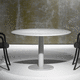 table de réunion contemporaine / en bois / avec piètement en métal / rectangulaire