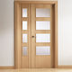 porte d'intérieur / en bois / battante / vitrée