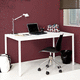 bureau sur pied / contemporain / en bois laqué / droit