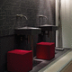 vasque suspendue / en grains de marbre / rectangulaire / contemporaine
