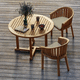 fauteuil contemporain / en tissu / en teck / avec coussin amovible