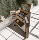 malle armoire / contemporaine / en noyer / en cuir