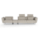 canapé compact / contemporain / en tissu / en cuir
