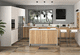 cuisine contemporaine / en bois / en chêne naturel / en aluminium
