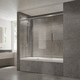 paroi de douche coulissante / d'angle / en verre trempé / professionnelle