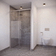 paroi de douche coulissante / d'angle / en verre trempé / sur mesure