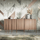 buffet contemporain / plaqué bois / en bois laqué brillant / en acajou