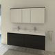 meuble vasque double / suspendu / en chêne / contemporain