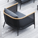 fauteuil club contemporain / en tissu / en teck / en métal