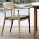 chaise de salle à manger design scandinave / d'extérieur / en teck / en corde