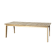 table contemporaine / en teck / avec piètement en teck / rectangulaire